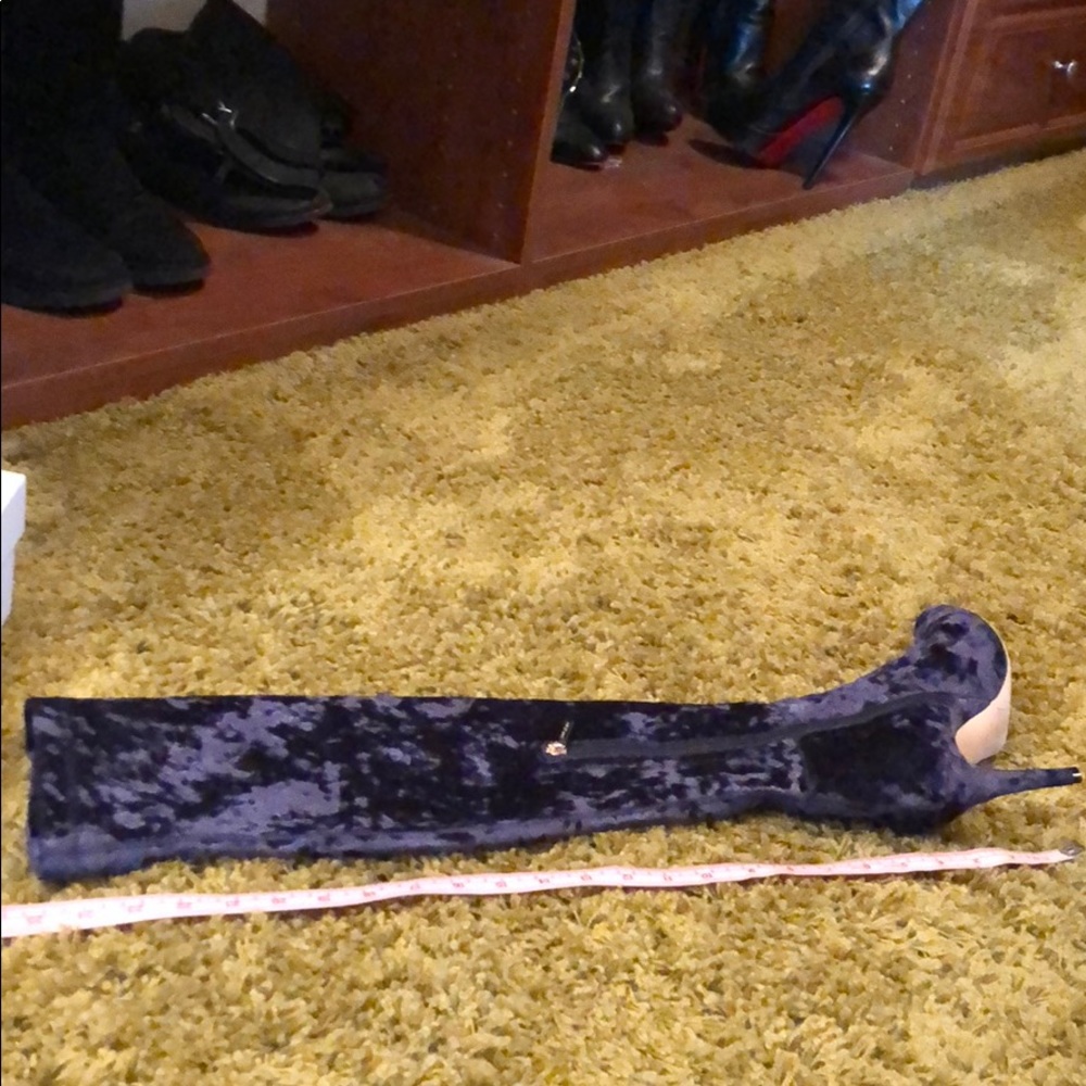 Jimmy Choo Toni Over-The-Knee Stretch-Velvet Boots - Picture 8 of 8